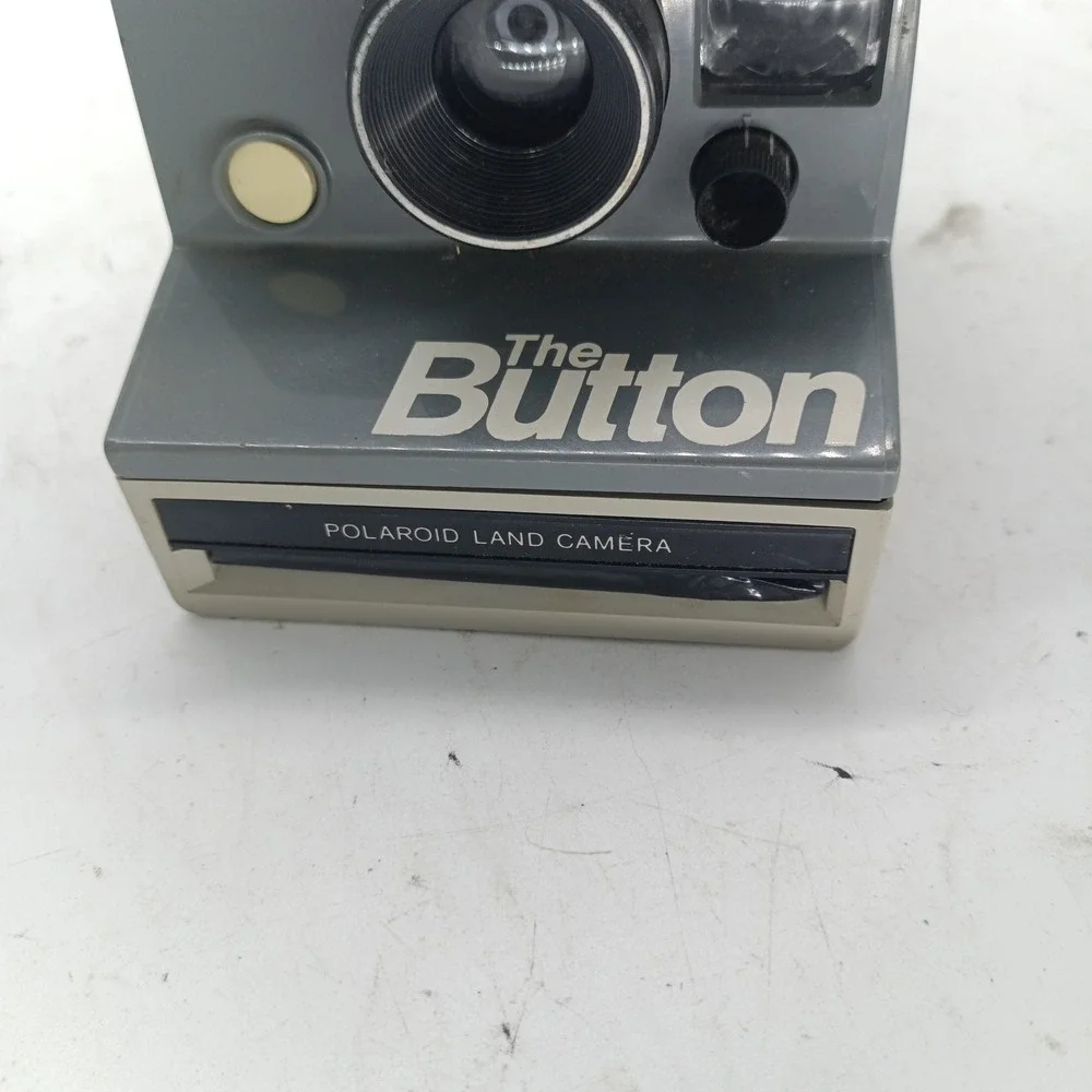 Polaroid The Button Land Camera Vintage Instant Film SX-70 Gray Tan USA a8